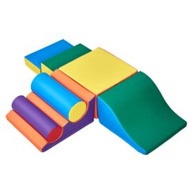 Climbing Toys, 7-Piece Set, Foam Climbing Toys for Toddlers 6 Months to 3 Years Old, PU Leather Climbing Blocks