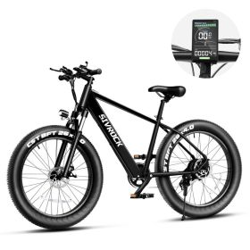 Professional Electric Bike For Adults, 26 X 4.0 Inches Fat Tire Electric Mountain Bicycle, 1000W Motor 48V 15Ah Ebike For Trail Riding, Excursion (Option: BLACK)