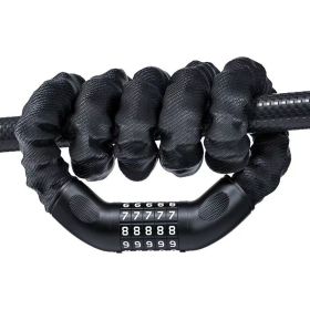 Bike Chain Lock, 5-Digit Combination Heavy Duty Anti-Theft Security Bike Lock, Long Resettable Keyless Bicycle Lock For Ebikes, Motorcycles, Scoo (Option: BLACK)