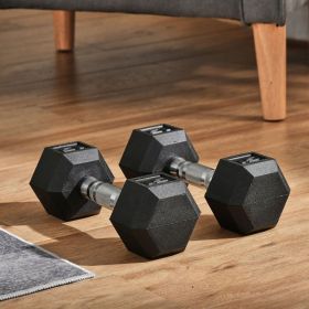 Hex Dumbbell Set Of 2, Rubber Weights Exercise Fitness Dumbbell With Non-Slip Handles, Anti-roll, For Bulk Up Your Arms, Shoulders, And Back (Option: BLACK)