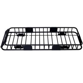 Rooftop Cargo Carrier Basket Motoring Roof Rack,Top Mount Roof Rack 64' Black Steel (Option: Defaulttitle)
