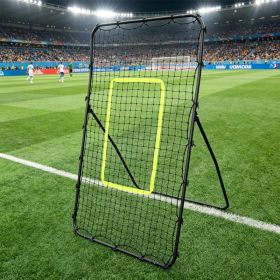 Steel Pipe Rebound Soccer Football Goal Black,Adjustable Rebounder Net,55.12 X 35.43 X 31.50, For Soccer, Football,Lacrosse, Baseball, Tennis (Option: BLACK)