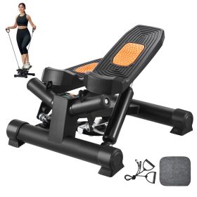 Stair Stepper, Mini Stepper for Exercise at Home, Hydraulic Fitness Twist Stepper with Resistance Bands, Full Body Workout Cardio Equipment (Motion Mode: Twisting Motion, Stride Adjustable or Not: No)