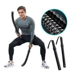 Cordless Battle Ropes, Home Fitness Equipment, Integrated Non-slip Handles, Rubber-coated Springs, Unisex, Suitable For Indoor And Outdoor Traini (Option: BLACK)