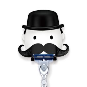Punch-free Beard Shaver Holder Wall Hanging (Option: WHITE)
